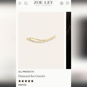 Elegant Diamond Right Side 14k Gold Ear Crawler